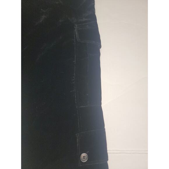 BCBG Max Azria Velour Capri Pants Size 2 Cargo 21" Inseam Black - Picture 6 of 13